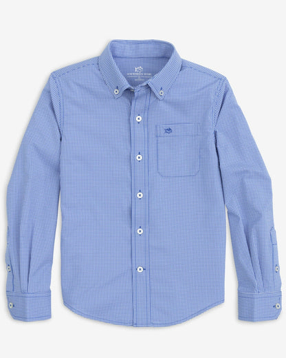 Southern Tide Boy's Intercoastal Mini Gingham Button Down Shirt For Kids