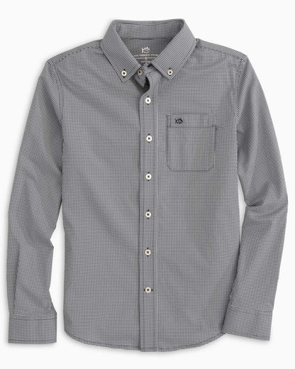 Southern Tide Boy's Intercoastal Mini Gingham Button Down Shirt For Kids