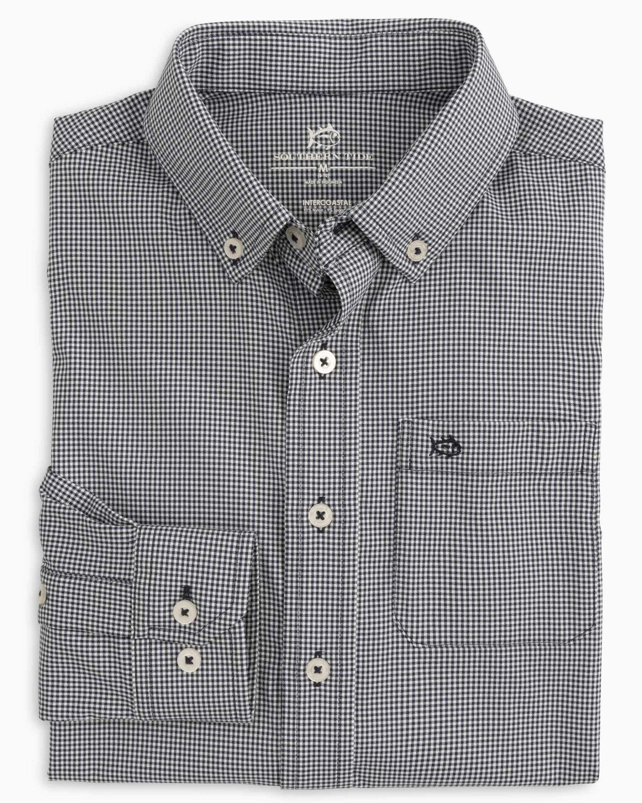 Southern Tide Boy's Intercoastal Mini Gingham Button Down Shirt For Kids