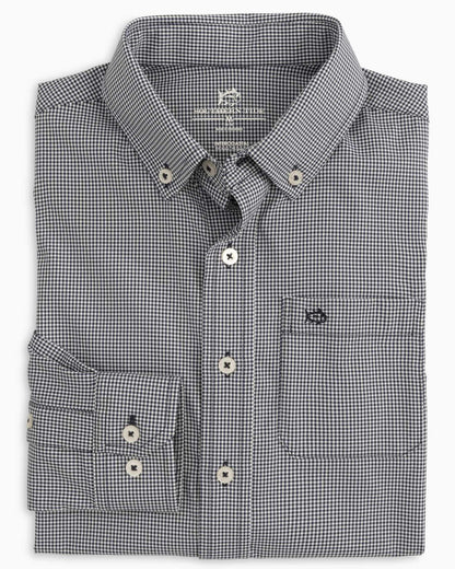Southern Tide Boy's Intercoastal Mini Gingham Button Down Shirt For Kids