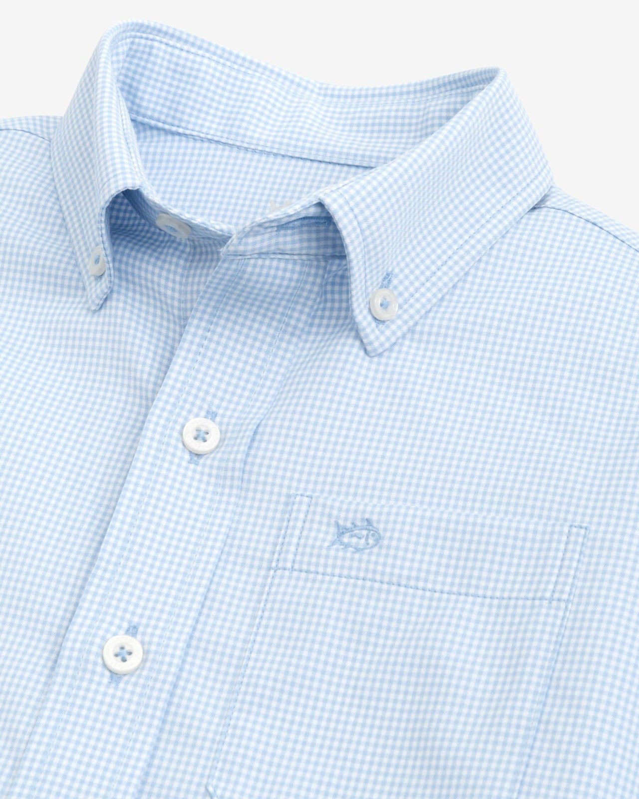 Southern Tide Boy's Intercoastal Mini Gingham Button Down Shirt For Kids