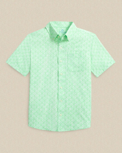 Southern Tide Boys Seashell Cove Short Sleeve Sport Shirt For Kids|Sale