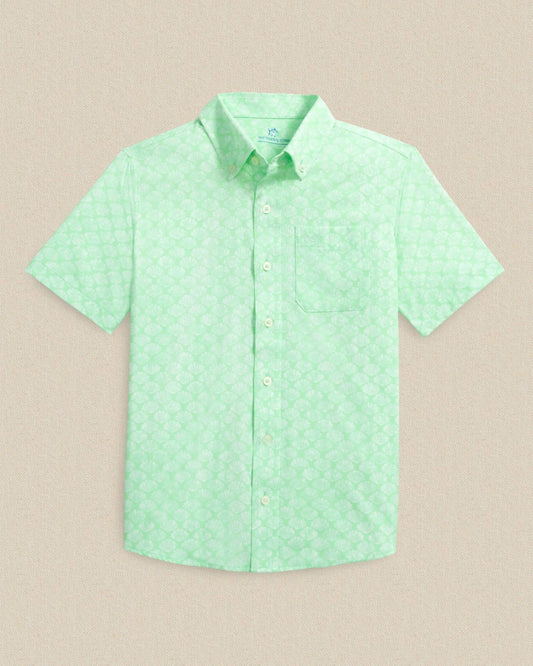 Southern Tide Boys Seashell Cove Short Sleeve Sport Shirt For Kids|Sale