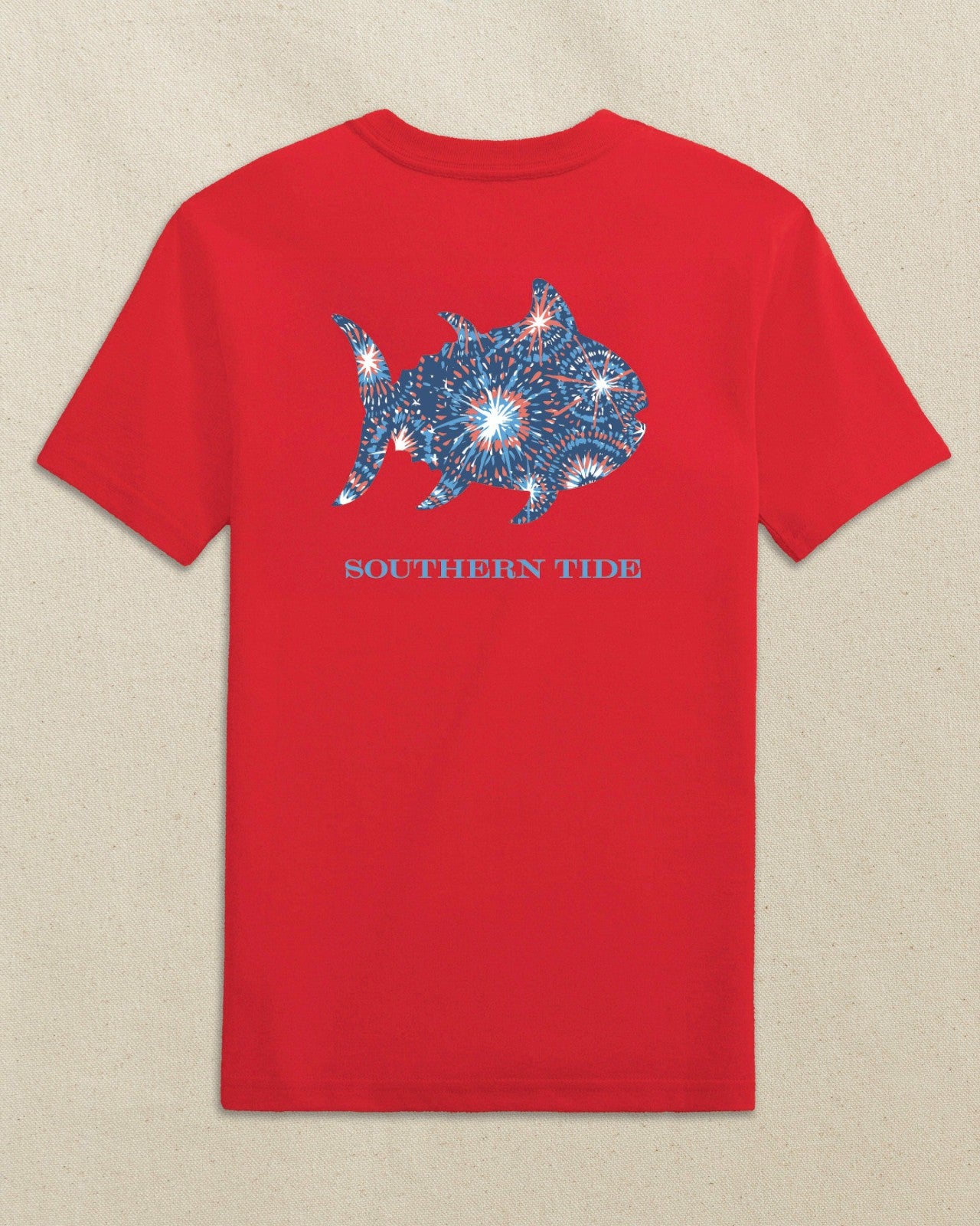 Southern Tide Kids Skipjack Fill Fireworks Short Sleeve T-Shirt For Kids
