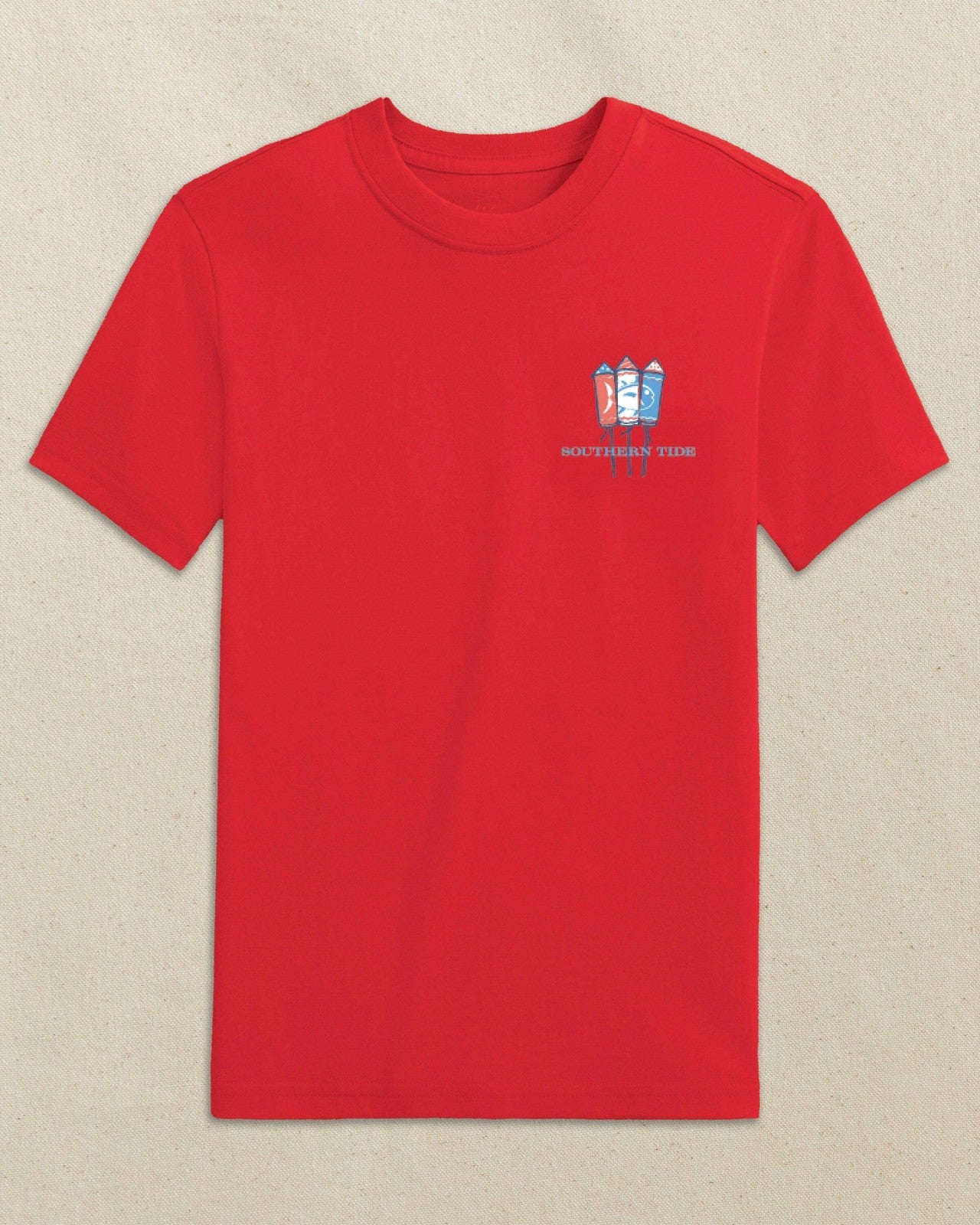 Southern Tide Kids Skipjack Fill Fireworks Short Sleeve T-Shirt For Kids