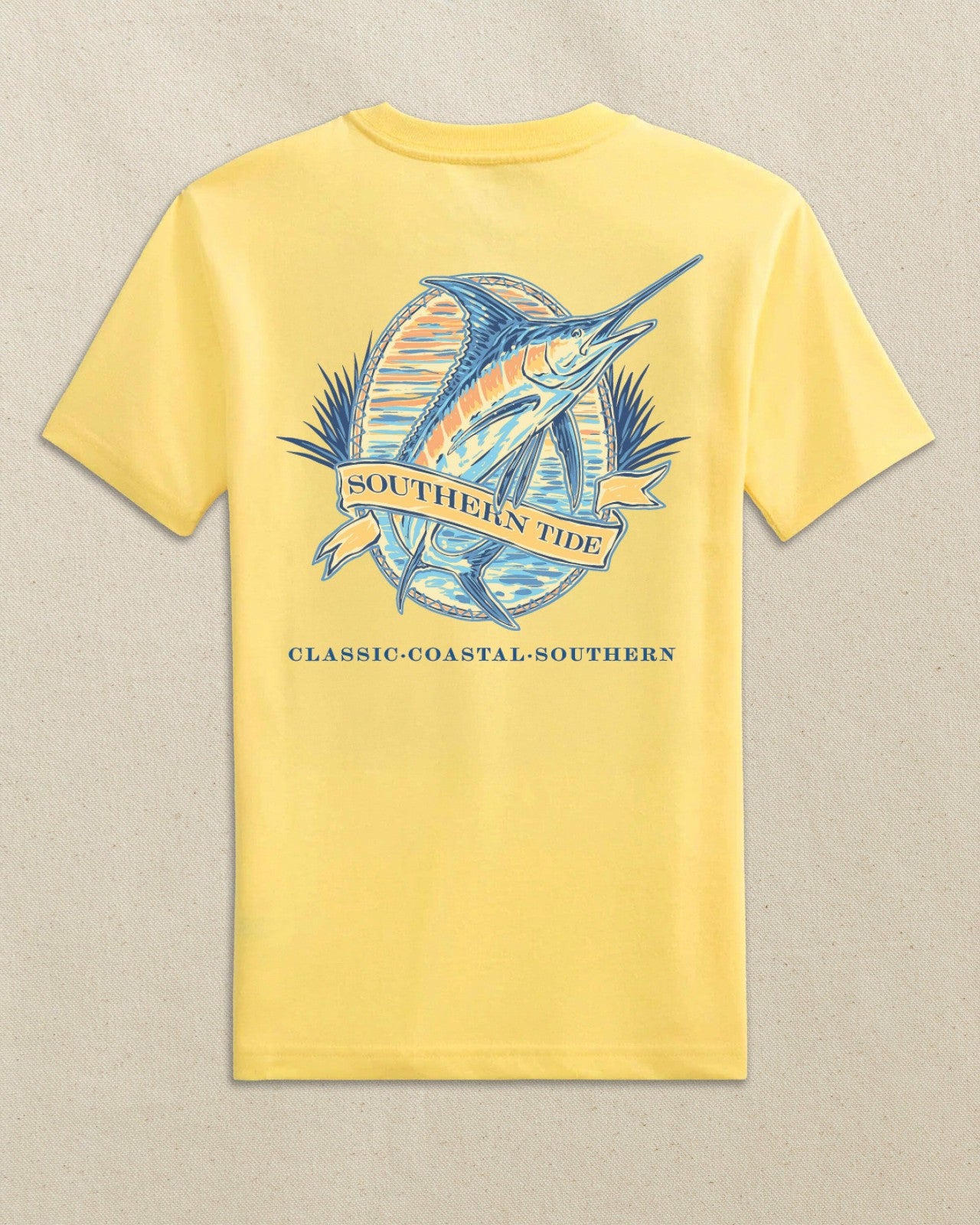 Southern Tide Kids Marlin Badge Short Sleeve T-Shirt For Kids