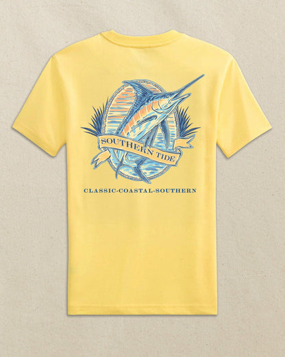 Southern Tide Kids Marlin Badge Short Sleeve T-Shirt For Kids