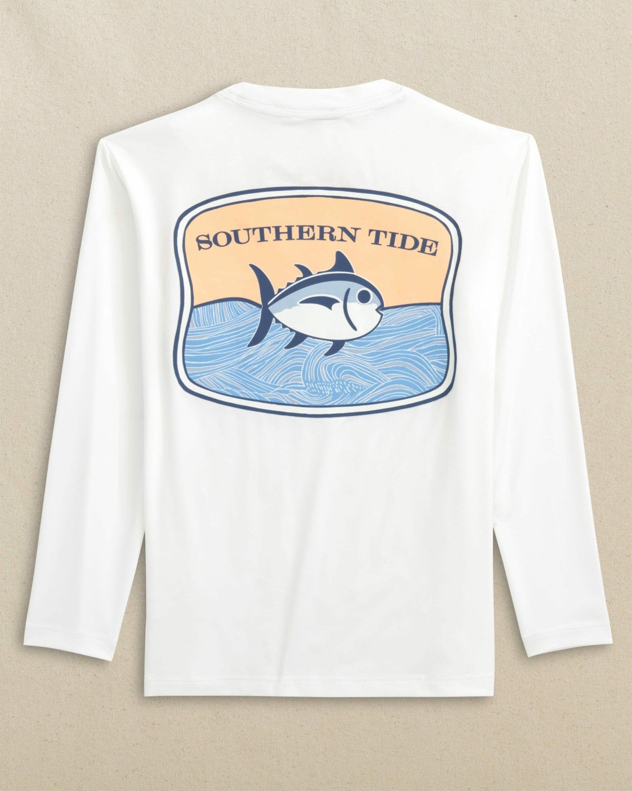 Southern Tide Kids Beach Badge Long Sleeve Performance T-Shirt For Kids