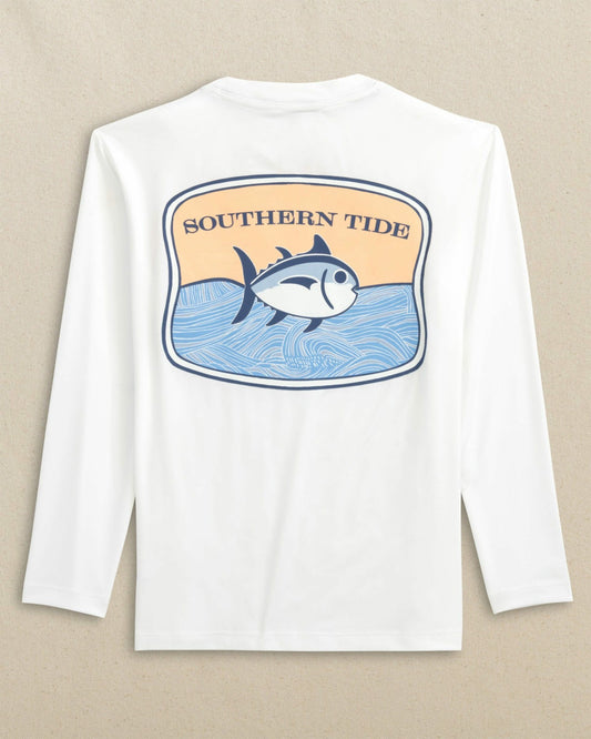 Southern Tide Kids Beach Badge Long Sleeve Performance T-Shirt For Kids