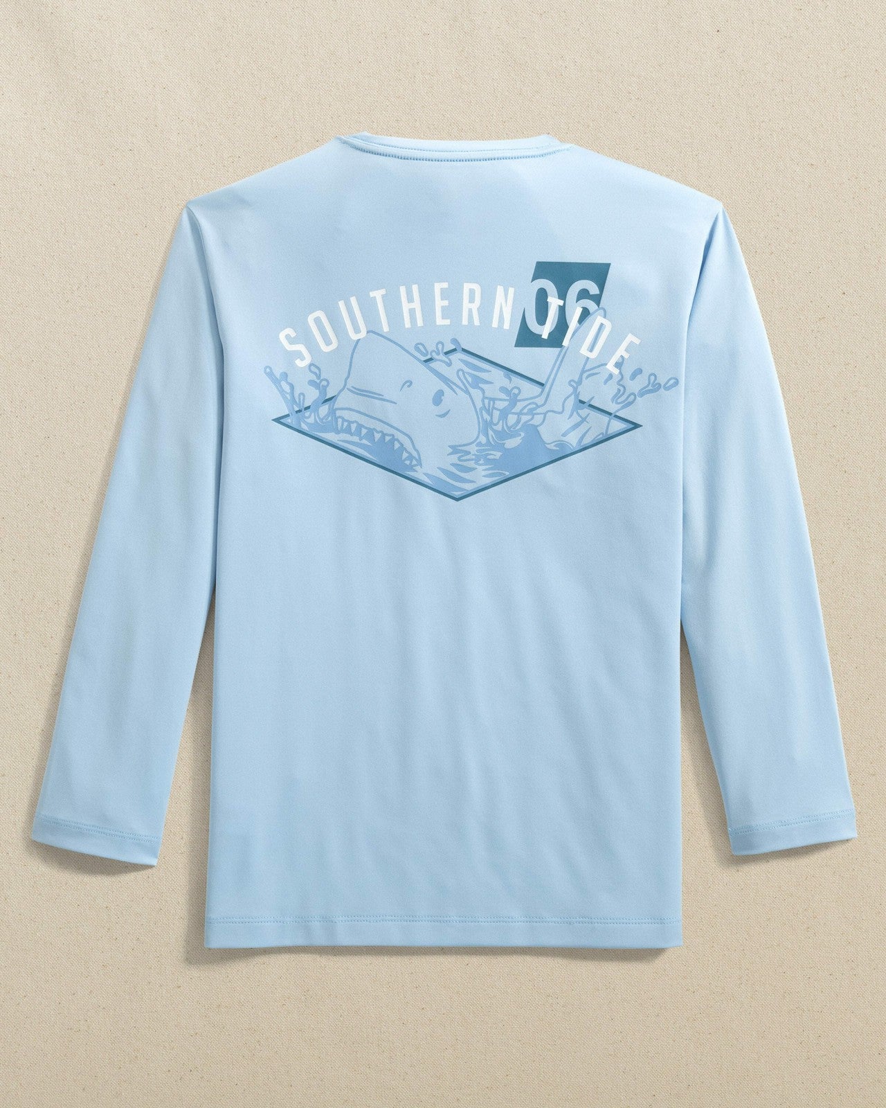 Southern Tide Kids Shark Attack Performance Long Sleeve T-Shirt For Kids