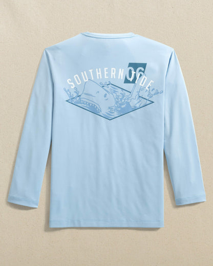 Southern Tide Kids Shark Attack Performance Long Sleeve T-Shirt For Kids