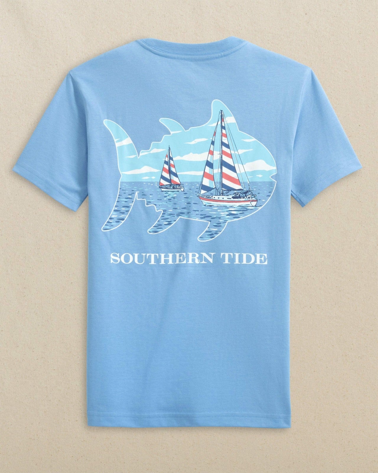 Southern Tide Kids Sailboat Skipjack Fill Short Sleeve T-Shirt For Kids|Sale