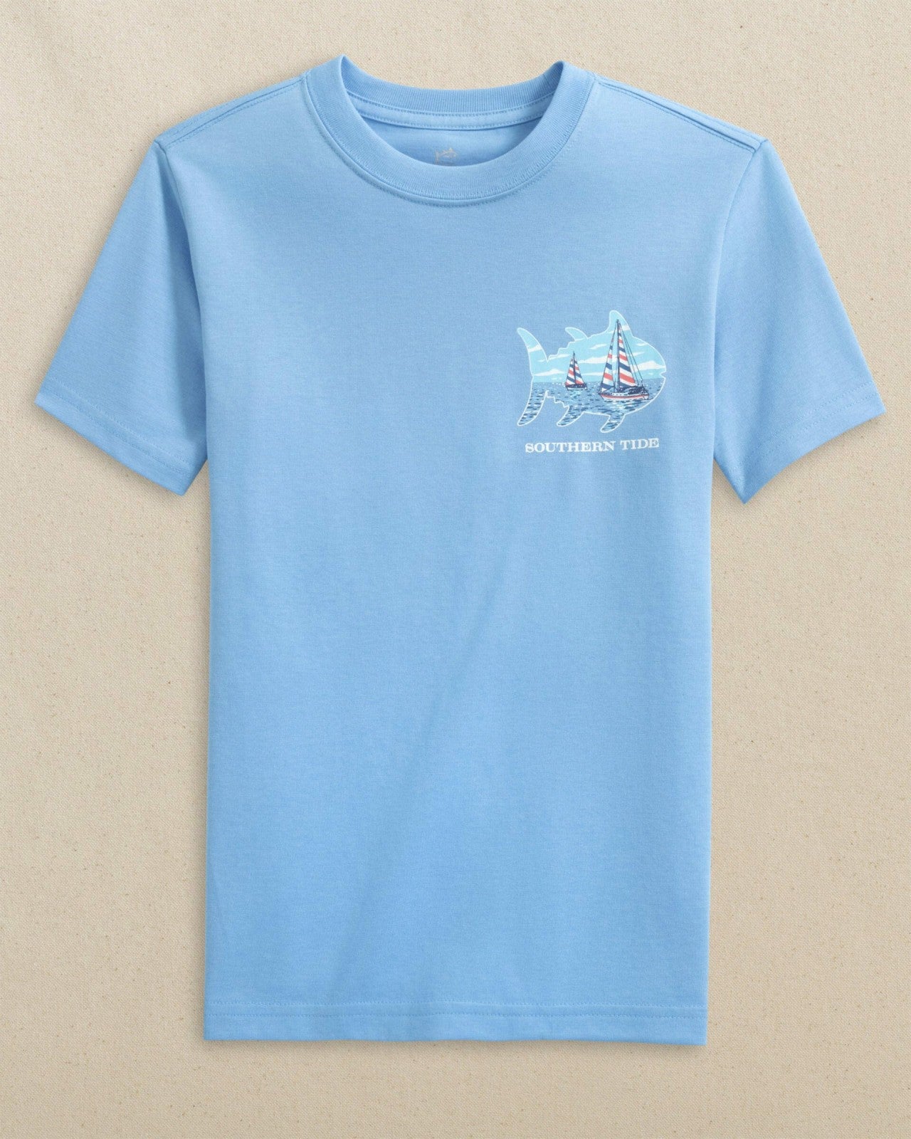 Southern Tide Kids Sailboat Skipjack Fill Short Sleeve T-Shirt For Kids|Sale