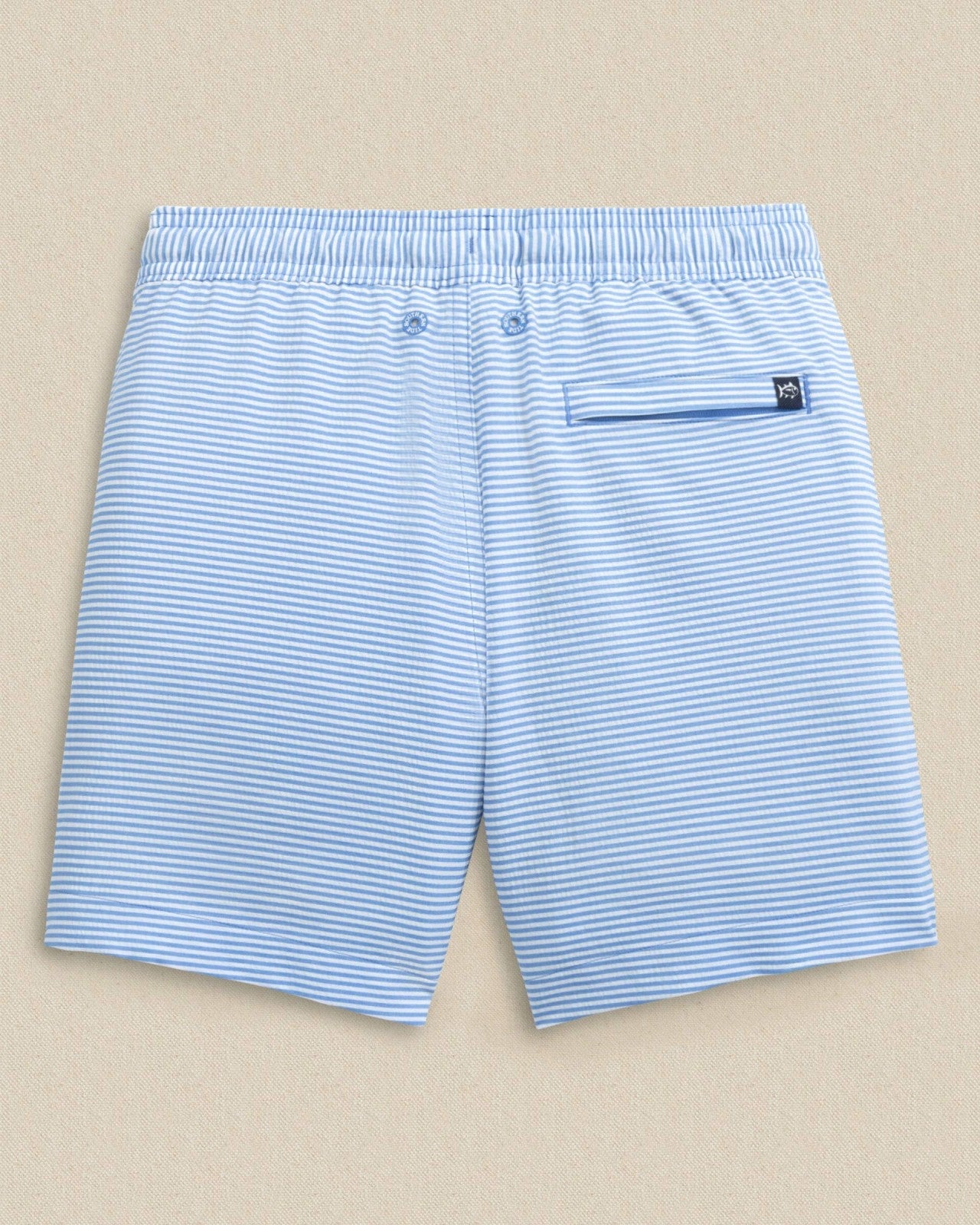 Southern Tide Boys Gulf Haven Seersucker Stripe Maritime Swim Trunk For Kids