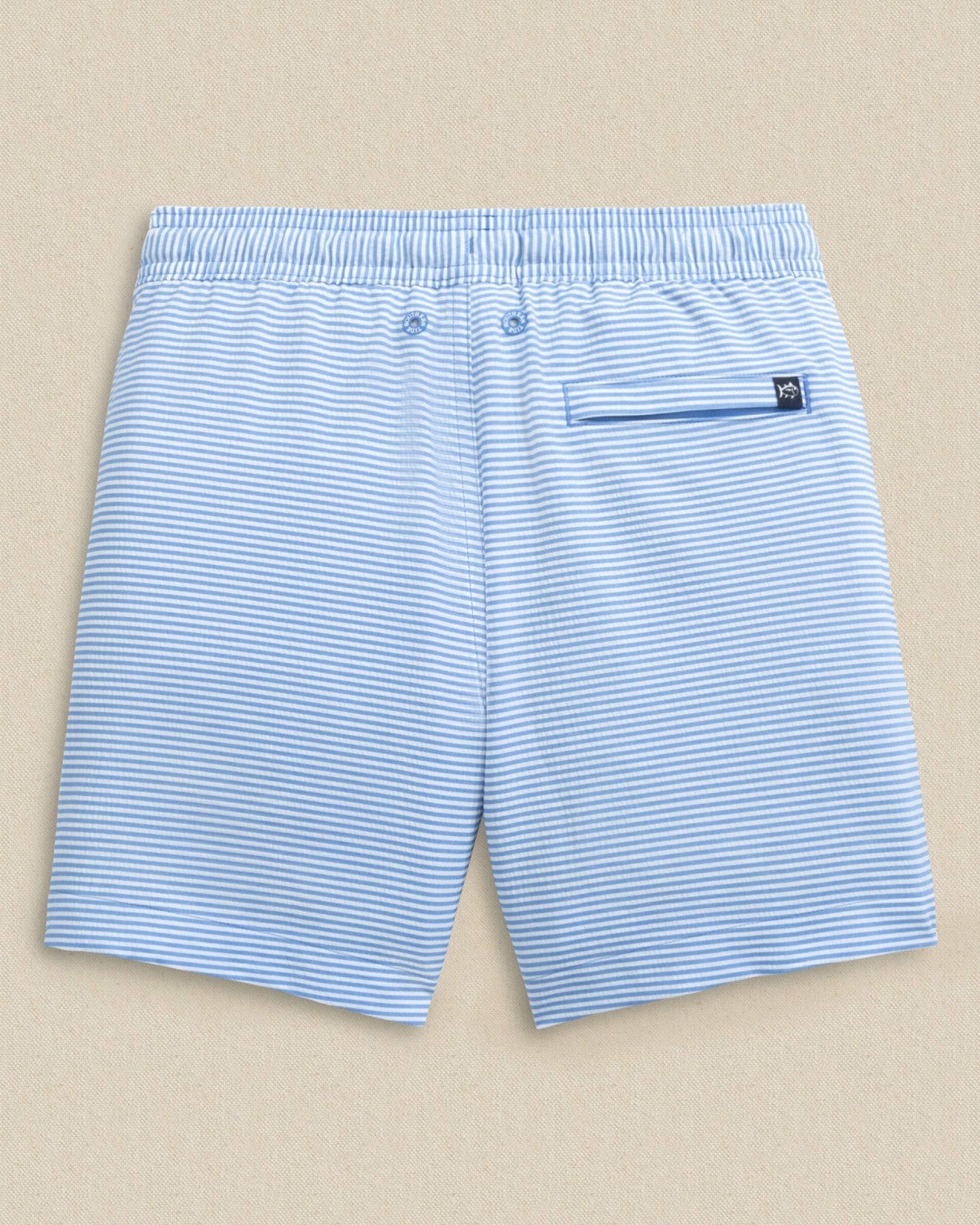 Southern Tide Boys Gulf Haven Seersucker Stripe Maritime Swim Trunk For Kids