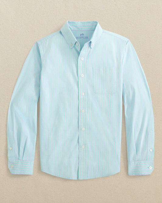 Southern Tide Boys Amelia Island Stripe Charleston Sport Shirt For Kids|Sale