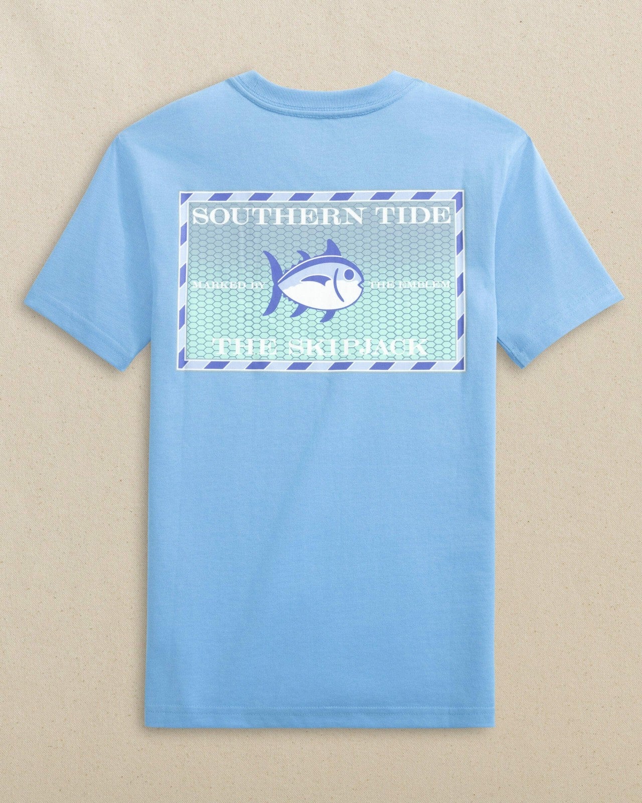 Southern Tide Kids Skipjack Grey Marlin Short Sleeve T-Shirt For Kids|Sale
