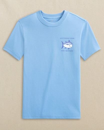 Southern Tide Kids Skipjack Grey Marlin Short Sleeve T-Shirt For Kids|Sale
