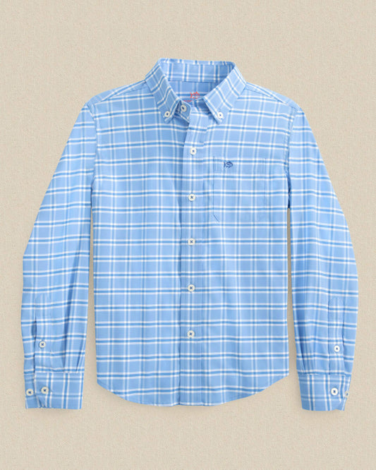 Southern Tide Boys South Beach Plaid Coastal Breeze® Sport Shirt For Kids|Sale