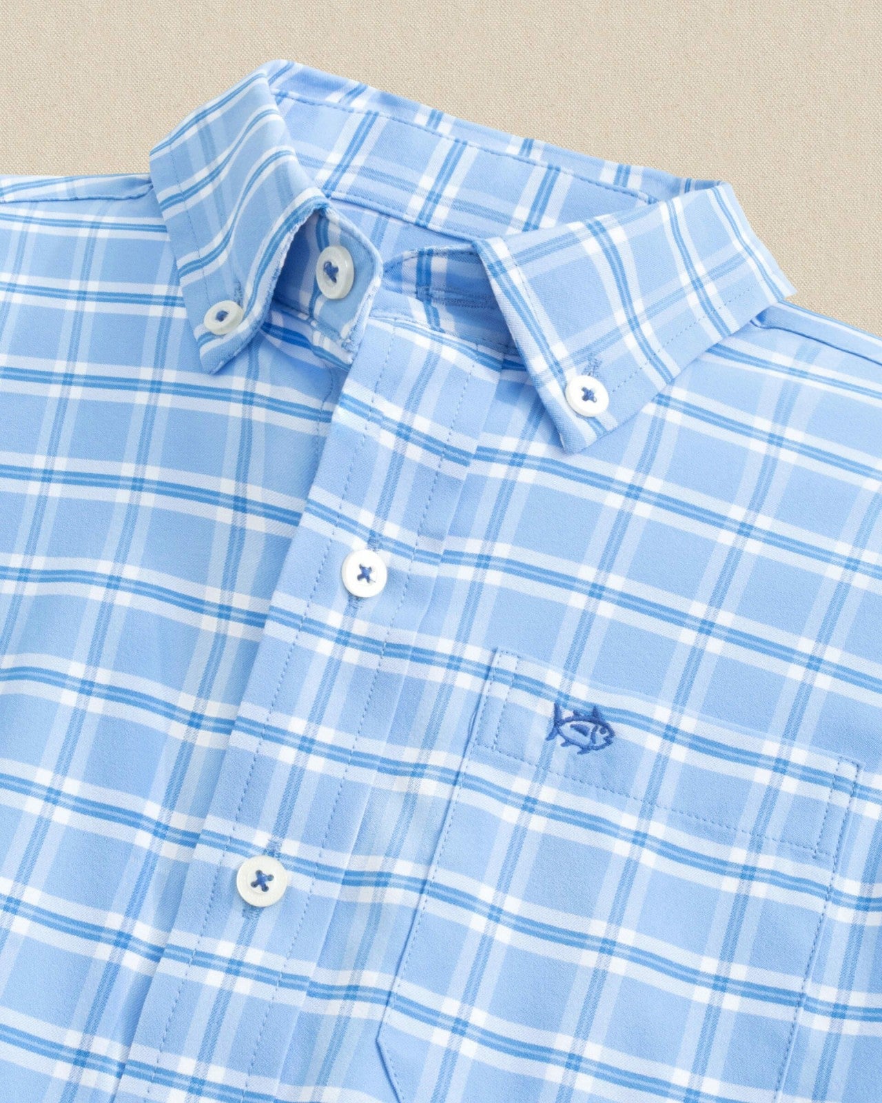 Southern Tide Boys South Beach Plaid Coastal Breeze® Sport Shirt For Kids|Sale