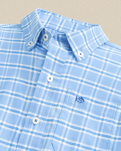 Southern Tide Boys South Beach Plaid Coastal Breeze® Sport Shirt For Kids|Sale