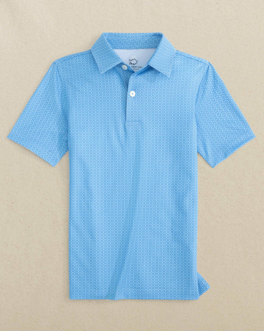 Southern Tide Boys Driver Seaside Geo Printed Performance Polo For Kids|Sale