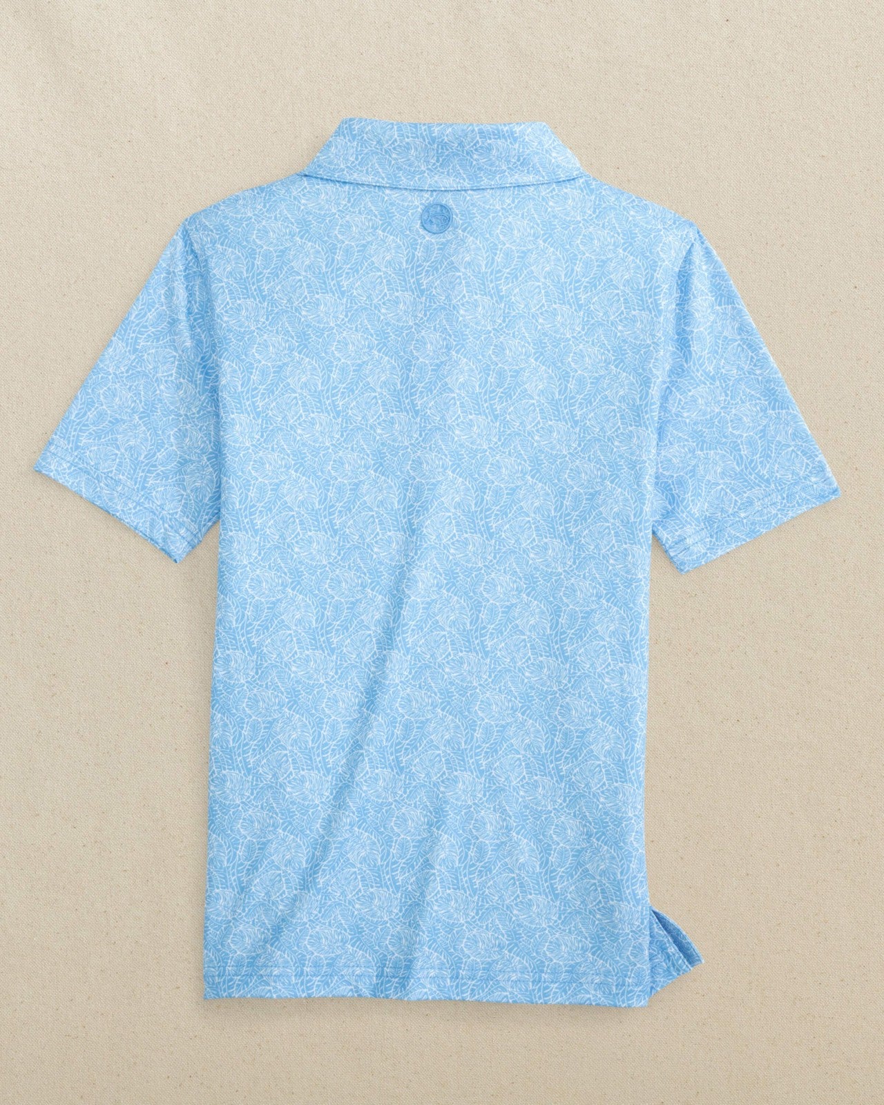 Southern Tide Boys Beach Palms Printed Performance Polo - Blue For Kids|Sale