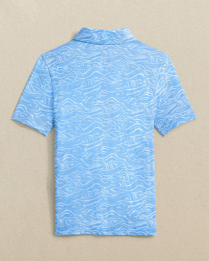 Southern Tide Boys Driver Rolling Waves Printed Performance Polo For Kids|Sale