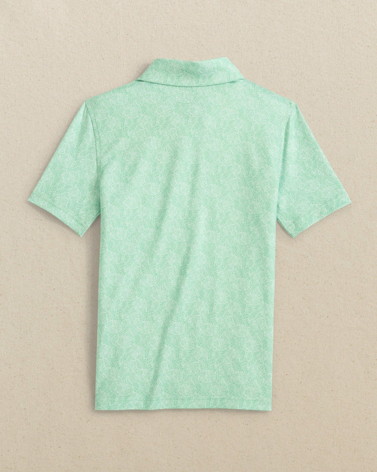 Southern Tide Boys Beach Palms Printed Performance Polo - Green For Kids|Sale
