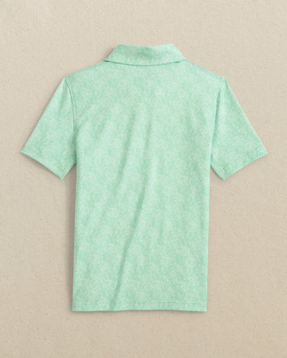 Southern Tide Boys Beach Palms Printed Performance Polo - Green For Kids|Sale