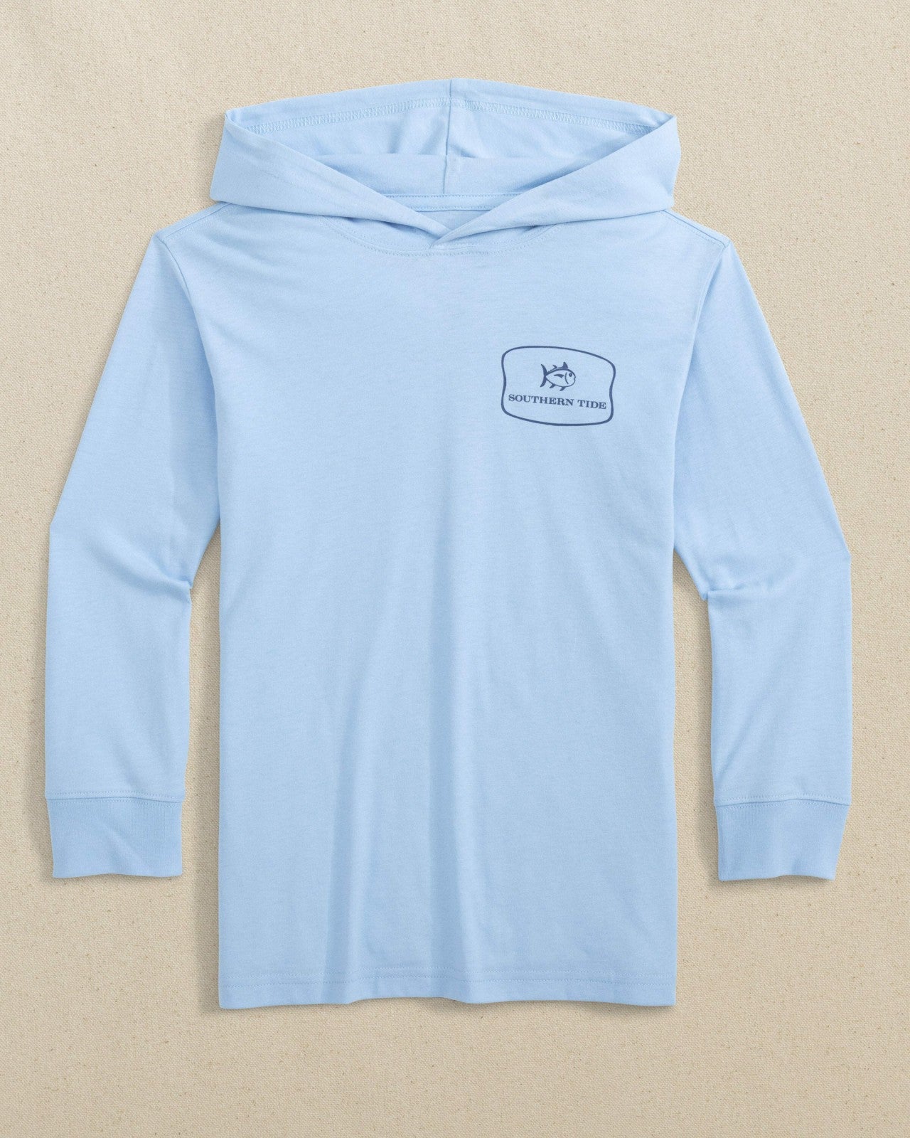 Southern Tide Kids Skipjack Beach Badge Long Sleeve Hoodie T-Shirt For Kids|Sale
