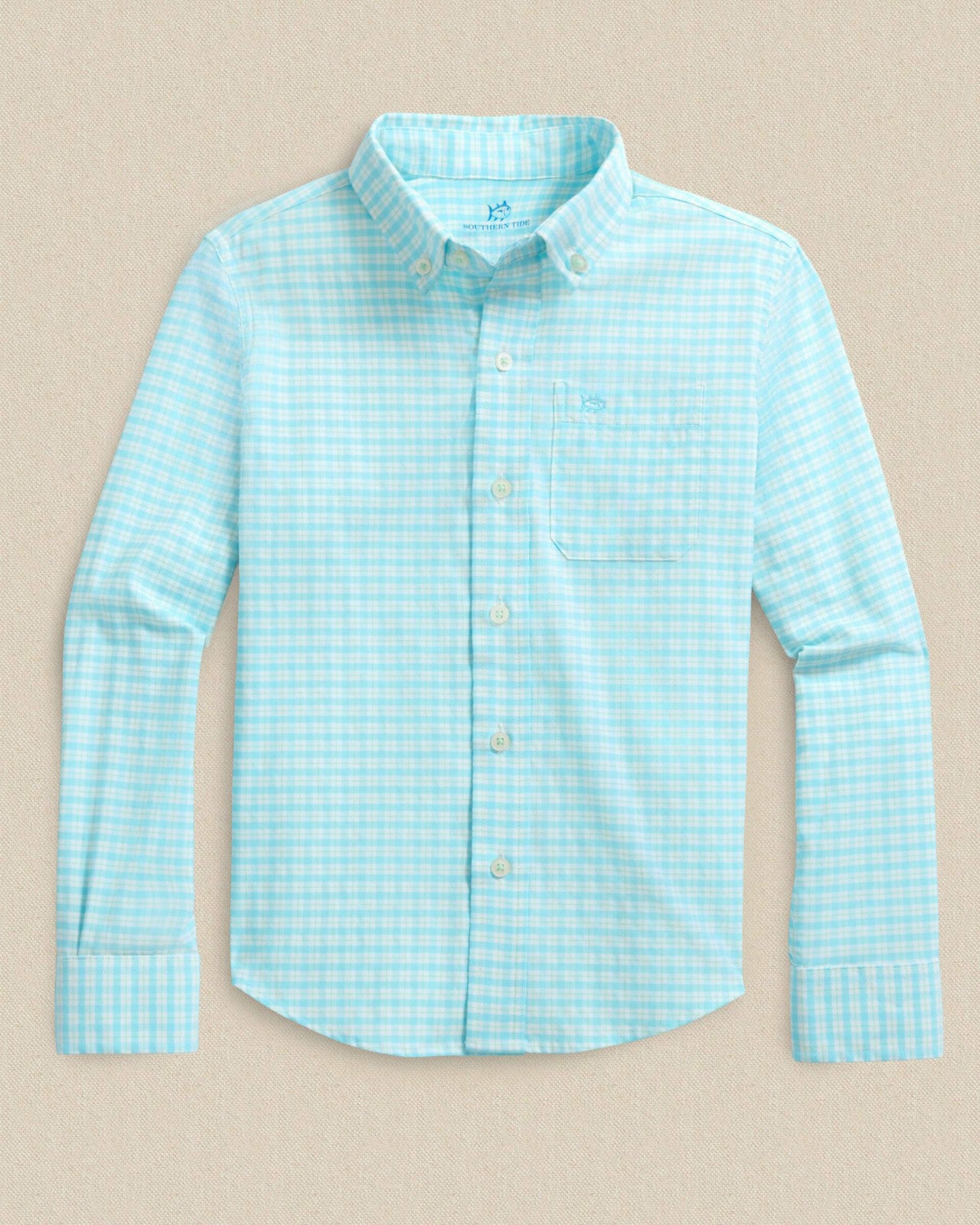 Southern Tide Boys Precheck Plaid Coastal Breeze® Sport Shirt For Kids|Sale