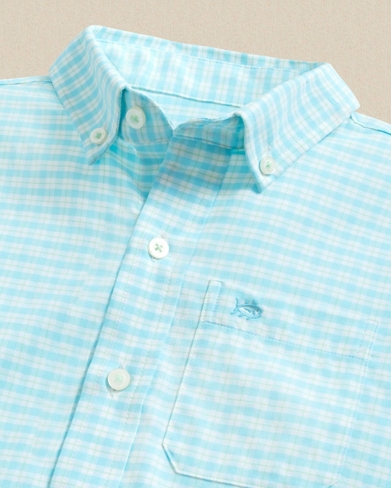 Southern Tide Boys Precheck Plaid Coastal Breeze® Sport Shirt For Kids|Sale
