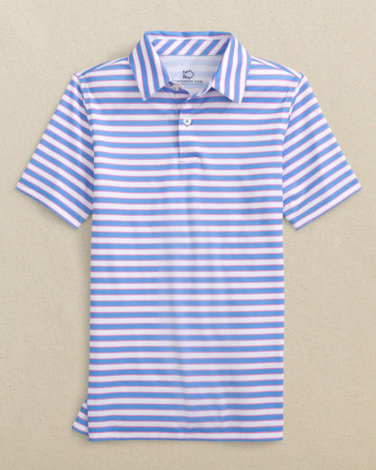 Southern Tide Boys Driver Waterway Stripe Performance Polo For Kids|Sale