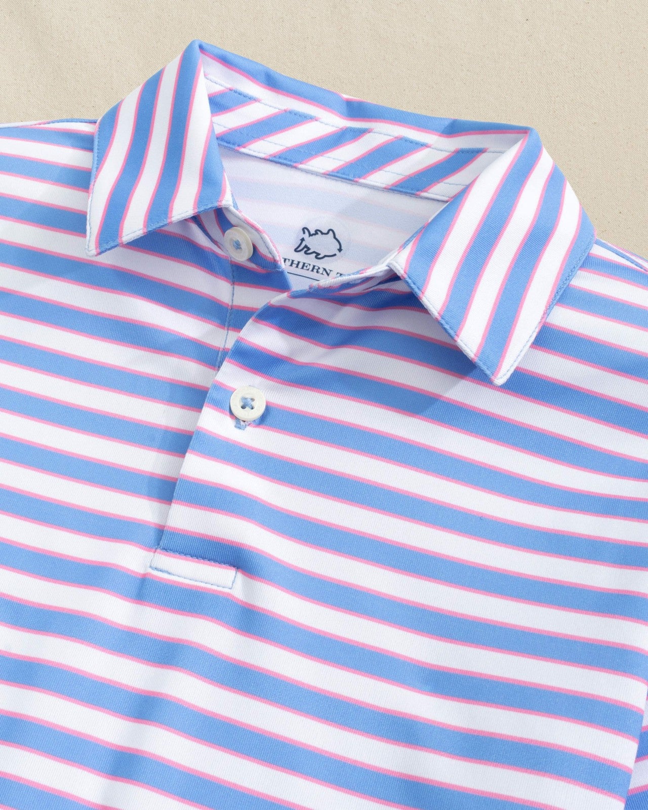 Southern Tide Boys Driver Waterway Stripe Performance Polo For Kids|Sale