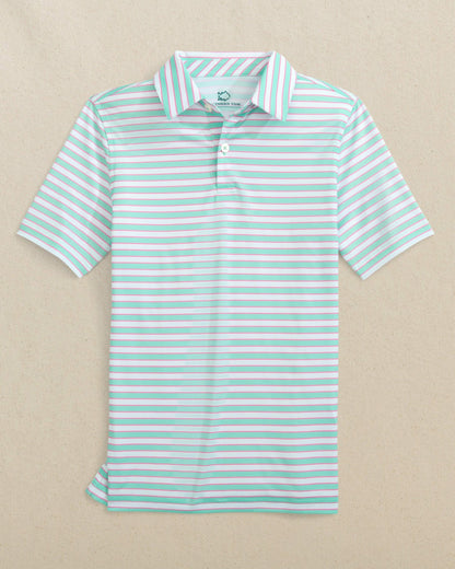 Southern Tide Boys Driver Waterway Stripe Performance Polo For Kids|Sale