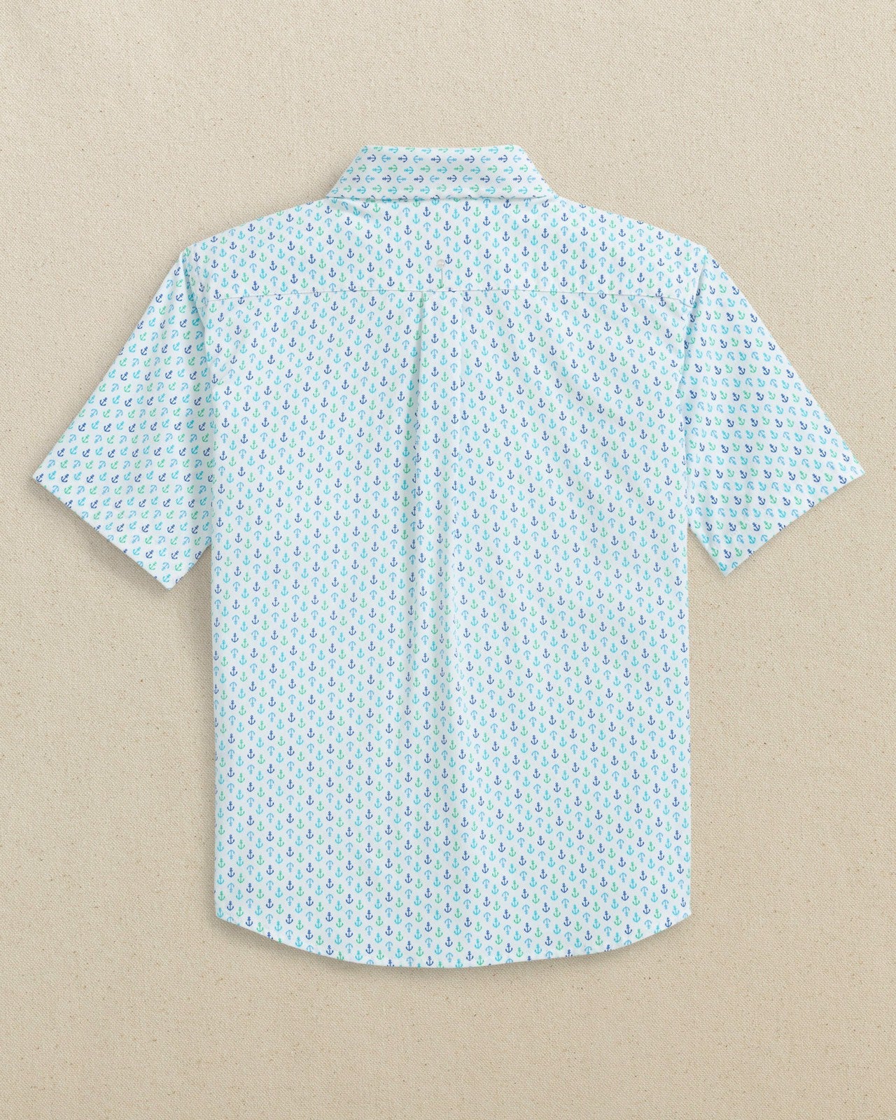 Southern Tide Boys Anchors Away Short Sleeve Sport Shirt For Kids|Sale