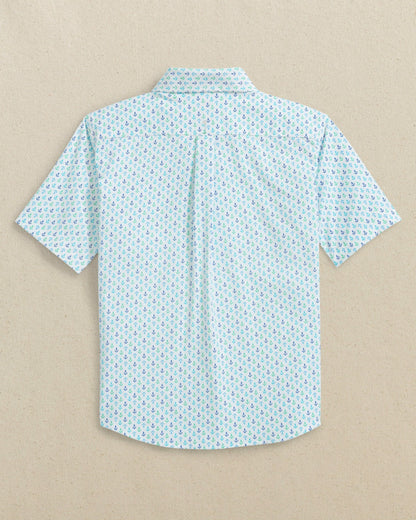 Southern Tide Boys Anchors Away Short Sleeve Sport Shirt For Kids|Sale