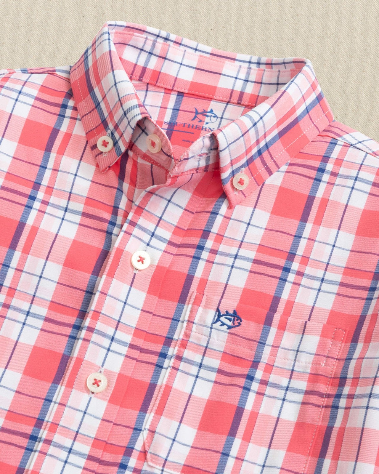 Southern Tide Boys Breakwater Plaid Long Sleeve Sport Shirt For Kids|Sale