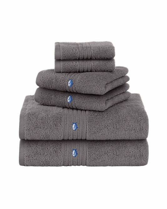 Southern Tide Performance 5.0 Bath Towel 6-Piece Set - Nautical Grey For Home
