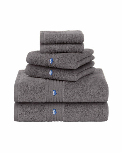 Southern Tide Performance 5.0 Bath Towel 6-Piece Set - Nautical Grey For Home