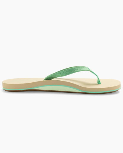 Southern Tide Green Leather Flipflops For Home