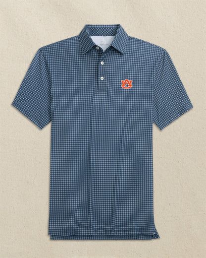 Southern Tide Auburn Tigers Driver Dunes Edge Plaid Polo For Collegiate