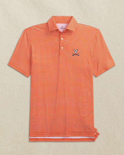 Southern Tide UVA Cavaliers Driver Dunes Edge Plaid Polo For Collegiate