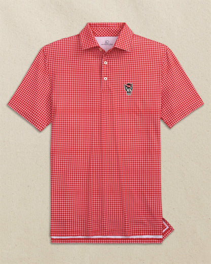 Southern Tide NC State Wolf Head Driver Dunes Edge Plaid Polo For Collegiate