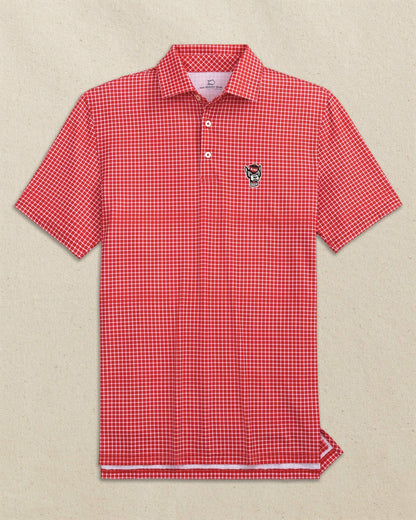 Southern Tide NC State Wolf Head Driver Dunes Edge Plaid Polo For Collegiate