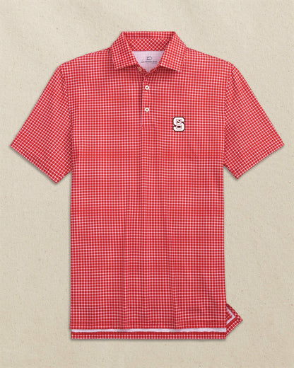 Southern Tide NC State Wolfpack Driver Dunes Edge Plaid Polo For Collegiate