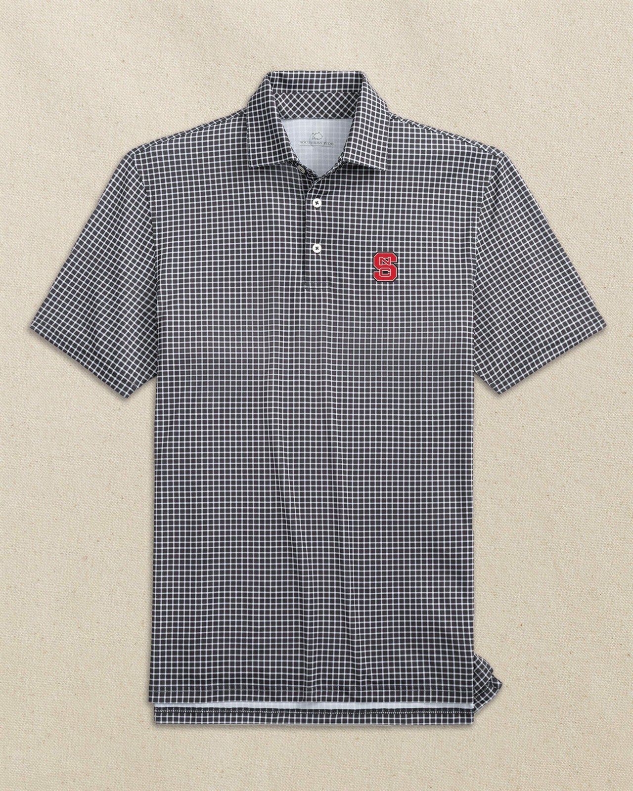 Southern Tide NC State Wolfpack Driver Dunes Edge Plaid Polo For Collegiate