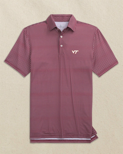 Southern Tide Virginia Tech Hokies Dunes Edge Plaid Polo For Collegiate