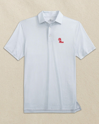 Southern Tide Ole Miss Rebels Driver Dunes Edge Plaid Polo For Collegiate